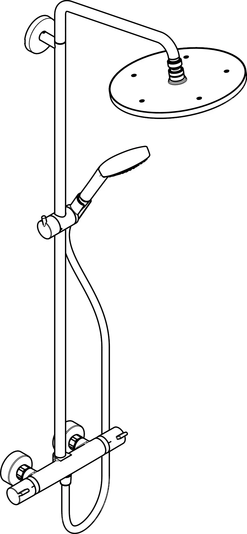 Hansgrohe Croma Select S Showerpipe 280 chrom, 1-Jet mit Thermostat, RainAir Strahl, 400 mm Brausearmlänge, höhenverstellbare Handbrausehalterung Hansgrohe Croma Select S Showerpipe 280 chrom, 1-Jet mit Thermostat, RainAir Strahl, 400 mm Brausearmlänge, höhenverstellbare Handbrausehalterung