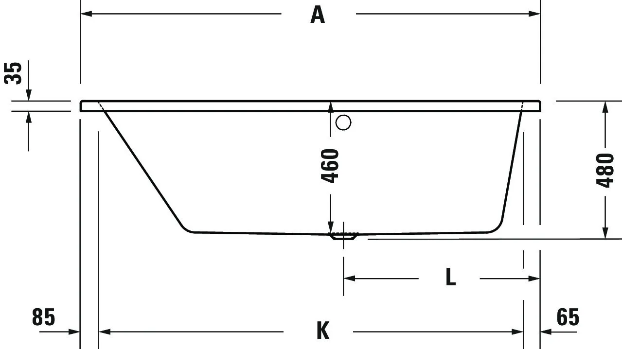 Duravit Badewanne „No.1“ trapez 1600 × 850 mm, links in Weiß Duravit Badewanne „No.1“ trapez 1600 × 850 mm, links in Weiß