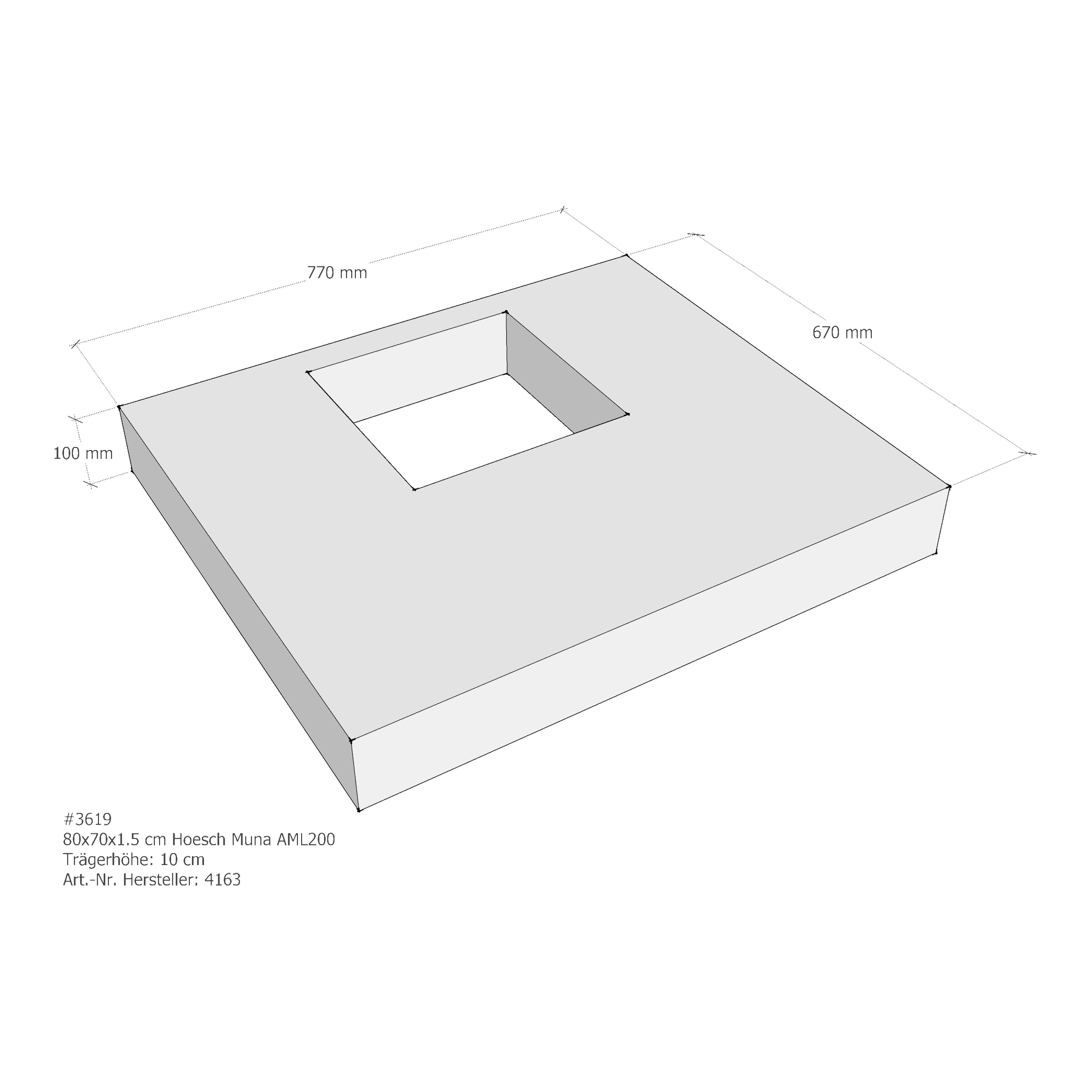 Duschwannenträger für Hoesch Muna 80 × 70 × 1,5 cm Breite: 70 cm / Länge: 80 cm Duschwannenträger für Hoesch Muna 80 × 70 × 1,5 cm Breite: 70 cm / Länge: 80 cm