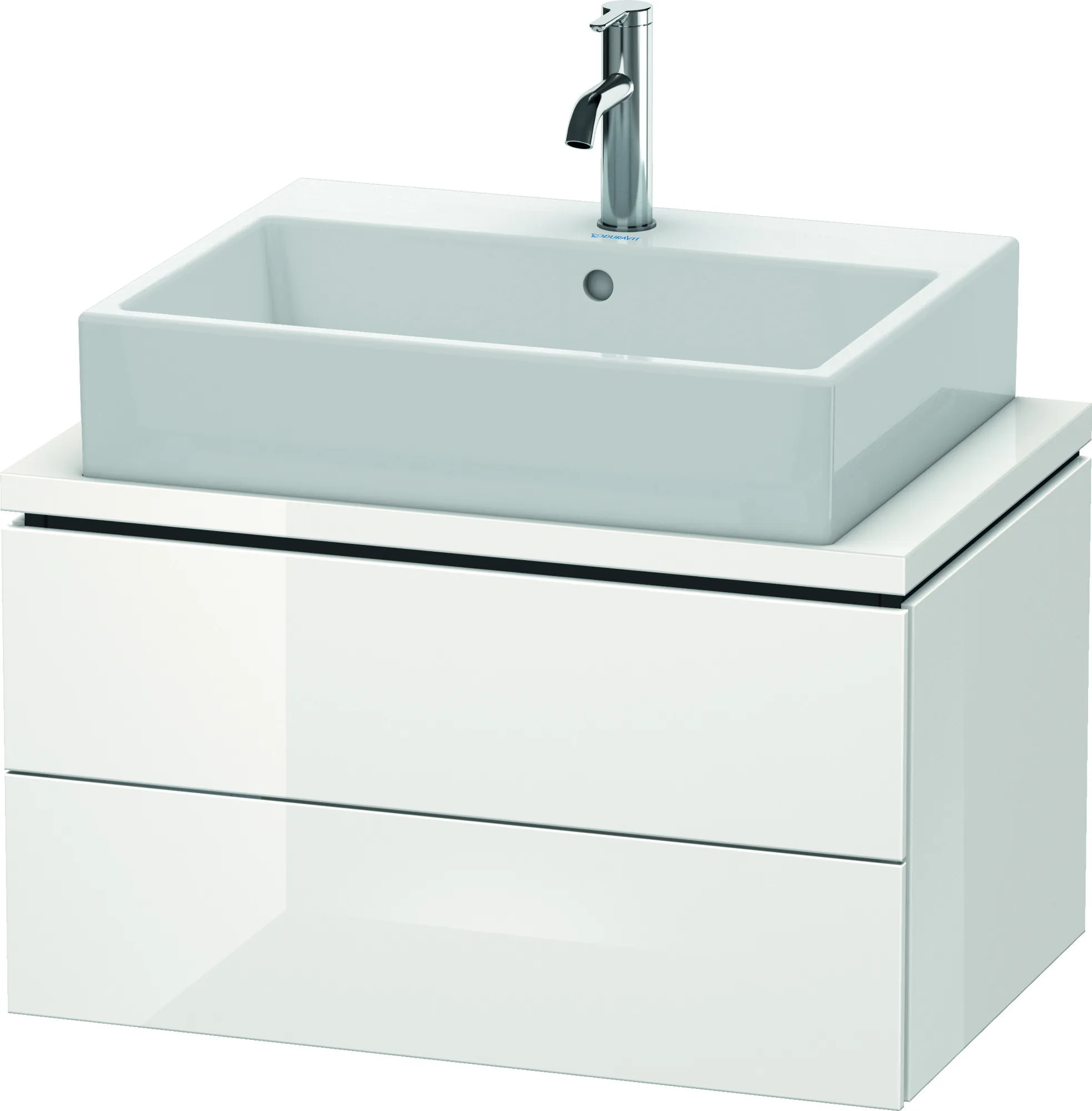 Duravit Waschtischunterschrank wandhängend „L-Cube“ 72 × 40 × 47,7 cm Weiß Hochglanz