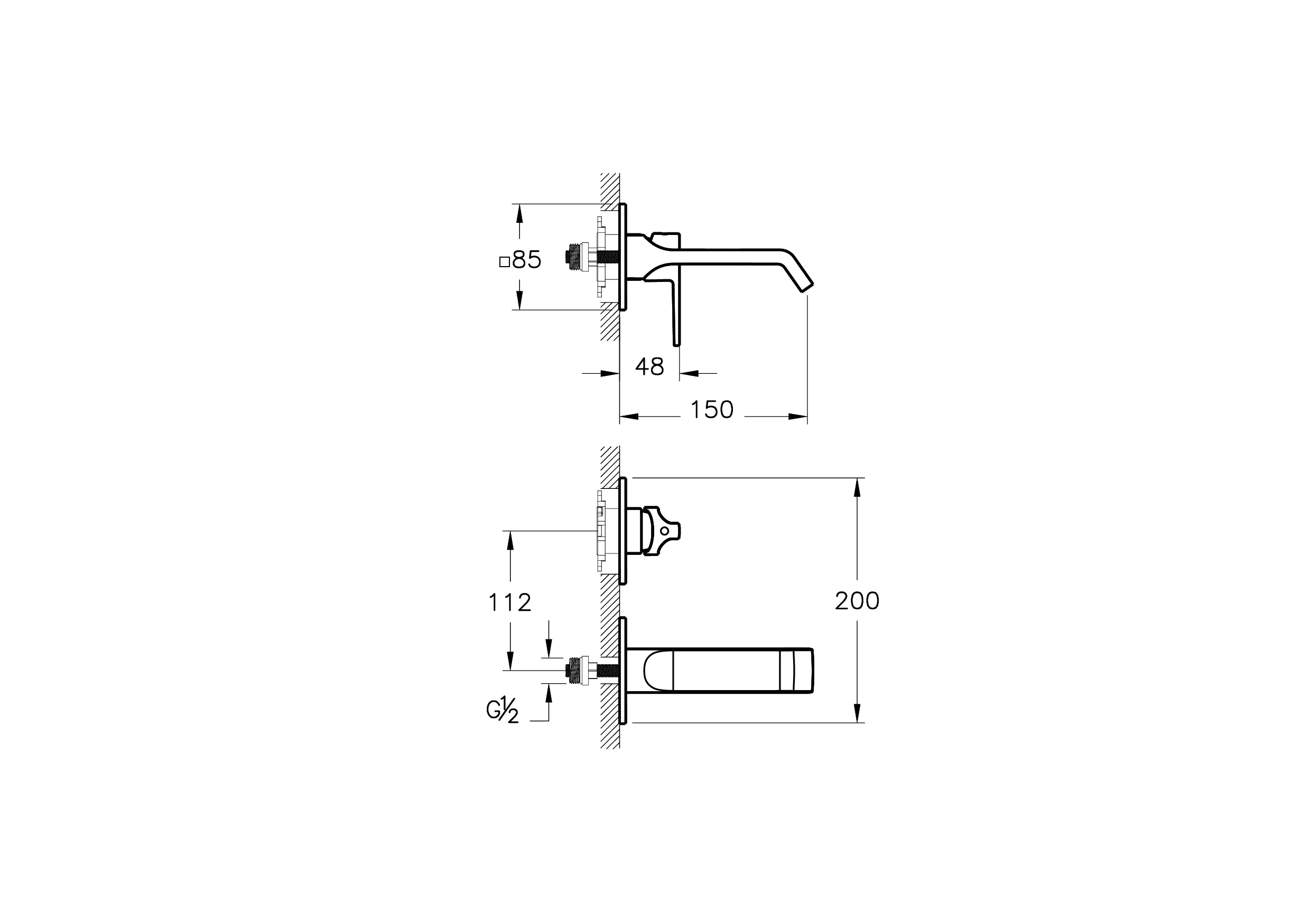 VitrA Suit Einhebel-Waschtischmischer Chrom, Unterputzmontage, Ausladung 150 mm, Durchflussbegrenzer max. 5 l/min., Messing verchromt VitrA Suit Einhebel-Waschtischmischer Chrom, Unterputzmontage, Ausladung 150 mm, Durchflussbegrenzer max. 5 l/min., Messing verchromt