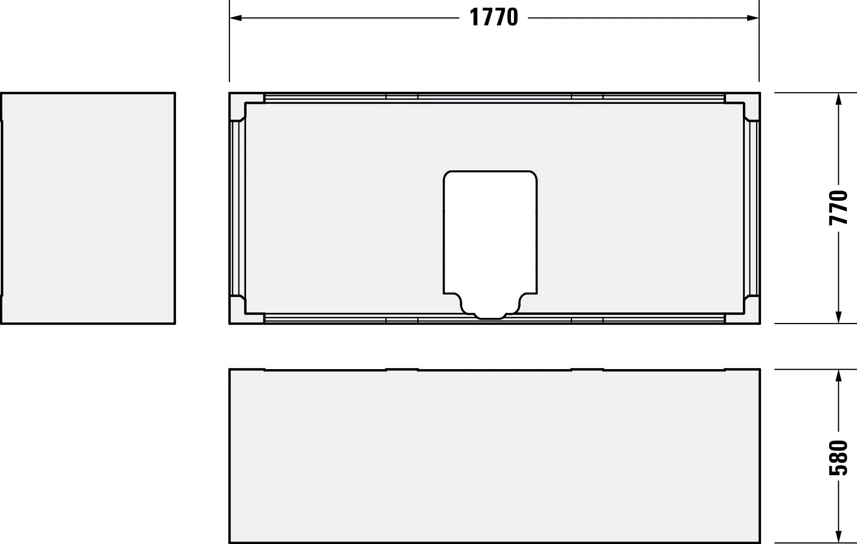 Duravit Badewanne „D-Neo“ rechteck 180 × 80 cm, Mittelablauf