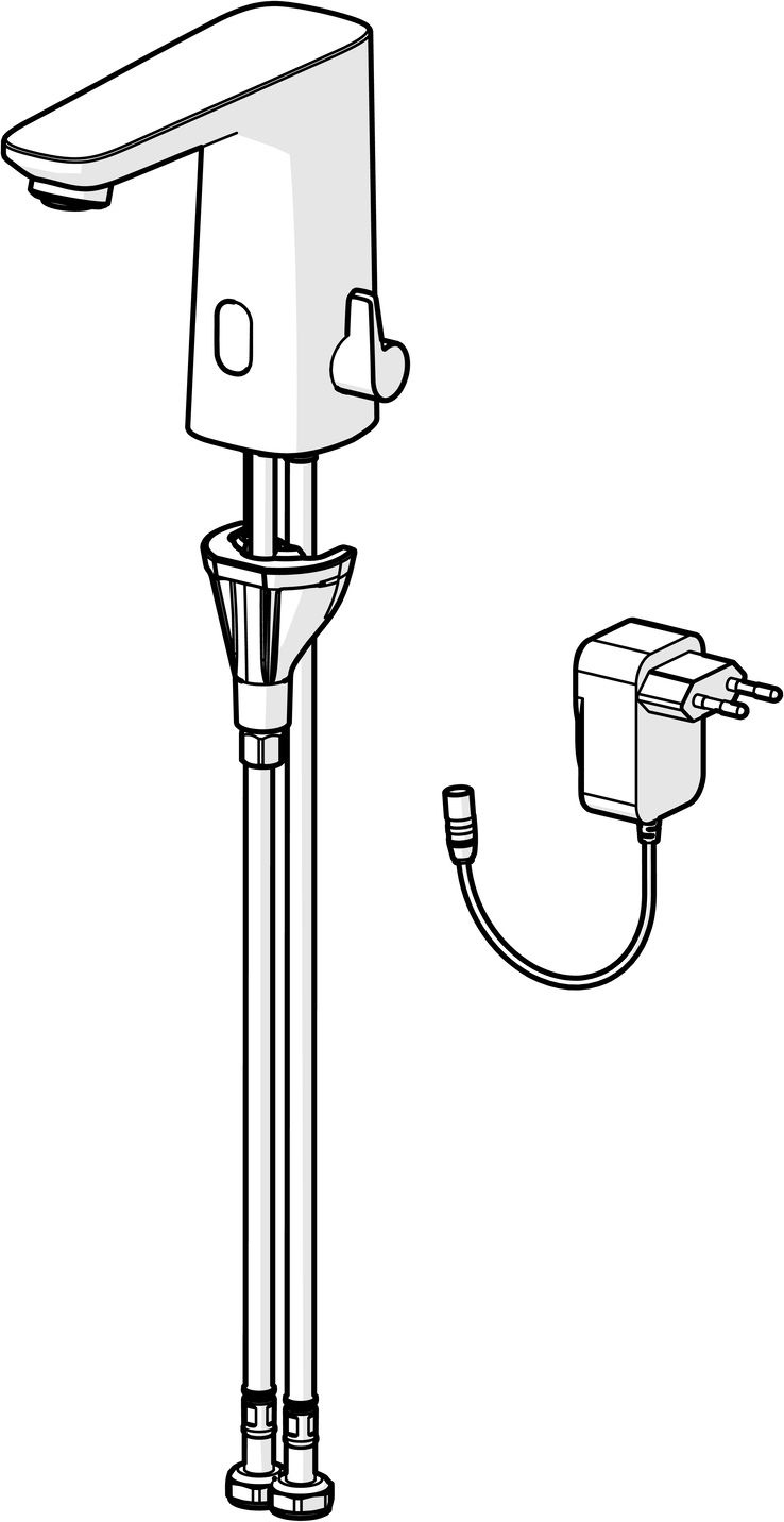 Hansa Waschtischarmatur, elektronisch „Electra“ Ausladung 117 mm in Chrom Hansa Waschtischarmatur, elektronisch „Electra“ Ausladung 117 mm in Chrom