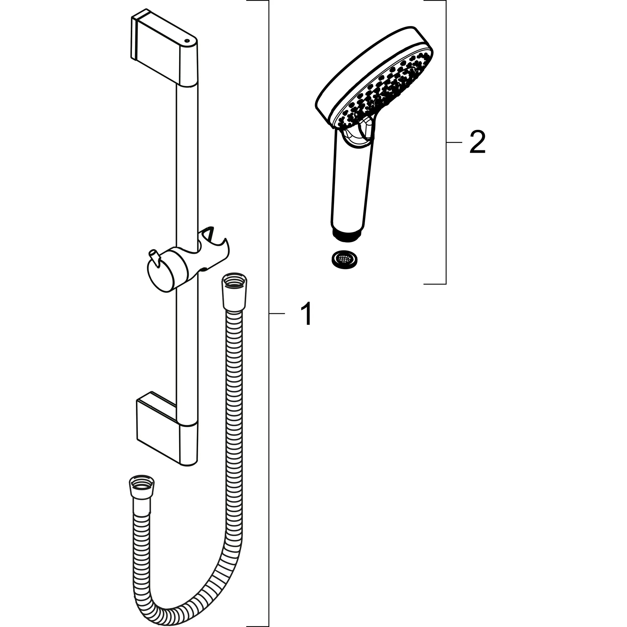 Hansgrohe Vernis Blend Brauseset Vario EcoSmart, Chrom, 100 mm Brausekopfgröße, 669 mm Brausestangenlänge