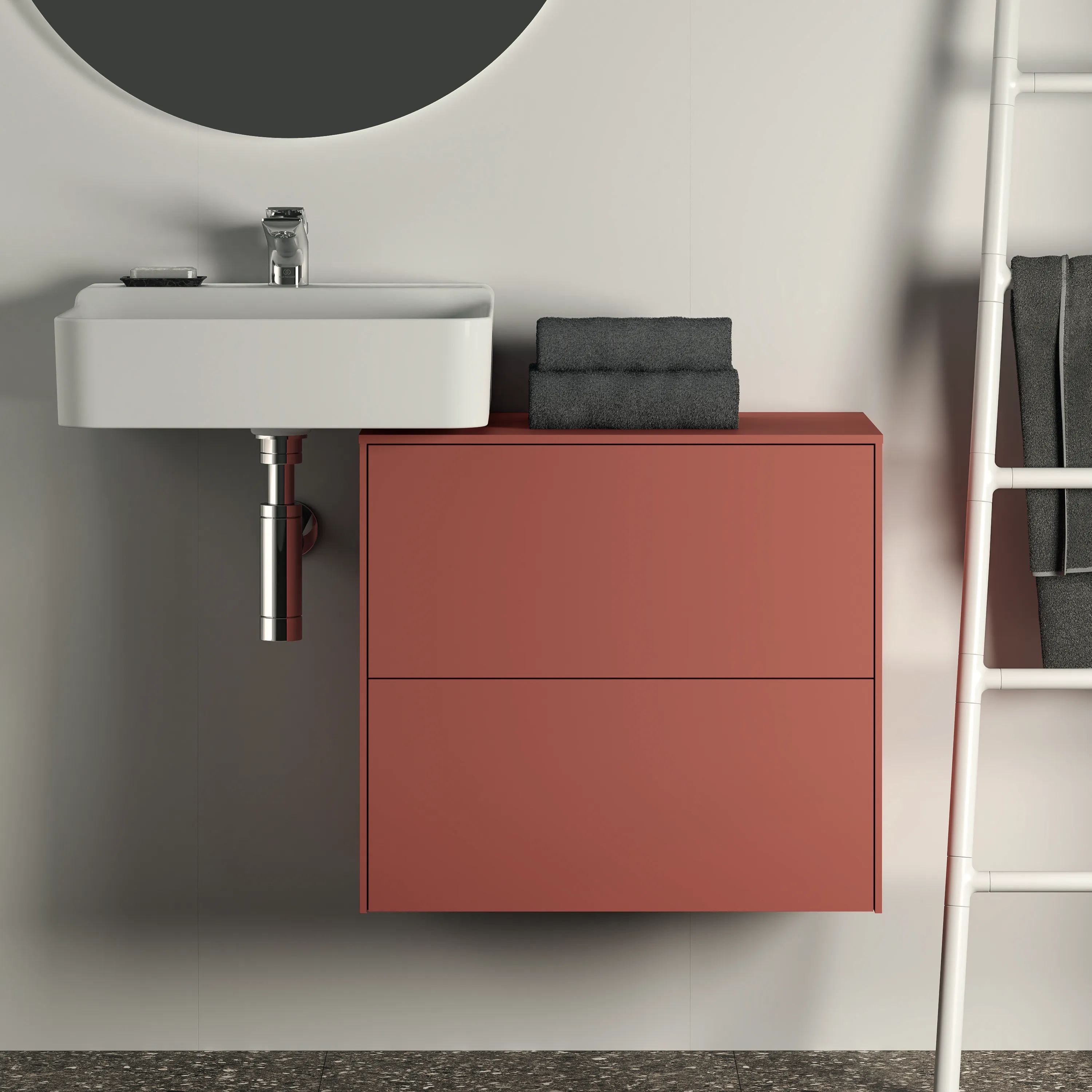 Ideal Standard Waschtischunterschrank Conca, 2 Auszüge, ohne Ausschnitt, 602x373x550 mm, Sunset