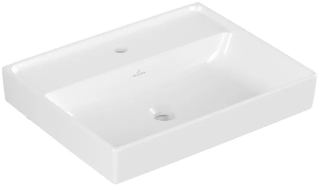 Villeroy & Boch Wandwaschtisch aus TitanCeram „Collaro“ 550 × 440 × 160 mm, mit Hahnlochbohrung, Hahnlochposition mittig in Weiß Alpin Villeroy & Boch Wandwaschtisch aus TitanCeram „Collaro“ 550 × 440 × 160 mm, mit Hahnlochbohrung, Hahnlochposition mittig in Weiß Alpin