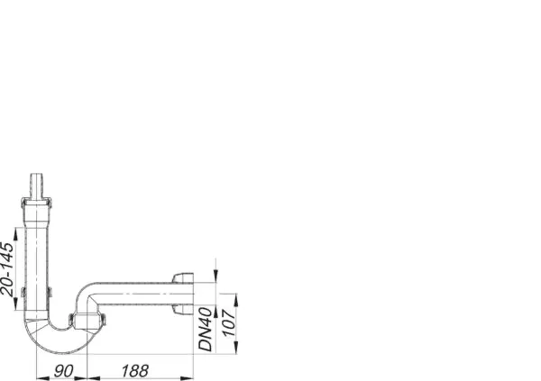 Waschgeräte-Siphon 111, DN 40 Waschgeräte-Siphon 111, DN 40