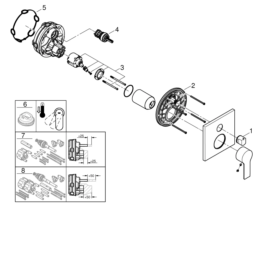 Grohe Allure Einhandbatterie mit 3-Wege Umstellung, warm sunset gebürstet Grohe Allure Einhandbatterie mit 3-Wege Umstellung, warm sunset gebürstet