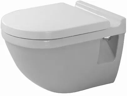 Wand-Flachspül-WC „Starck 3“ 36,5 × 35,5 × 54 cm, Befestigung sichtbar, mit Spülrand