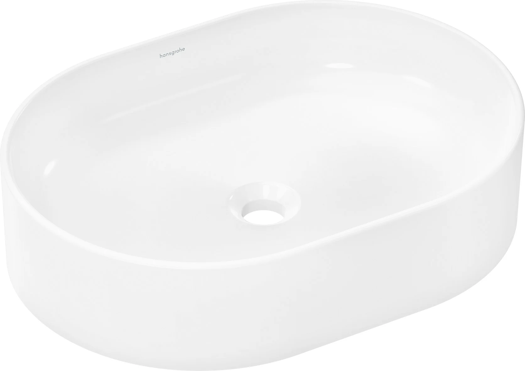 Hansgrohe Aufsatzwaschtisch Xuniva U, weiß, 550x400 mm, glänzend, ohne Hahnloch und Überlauf, Keramik Hansgrohe Aufsatzwaschtisch Xuniva U, weiß, 550x400 mm, glänzend, ohne Hahnloch und Überlauf, Keramik