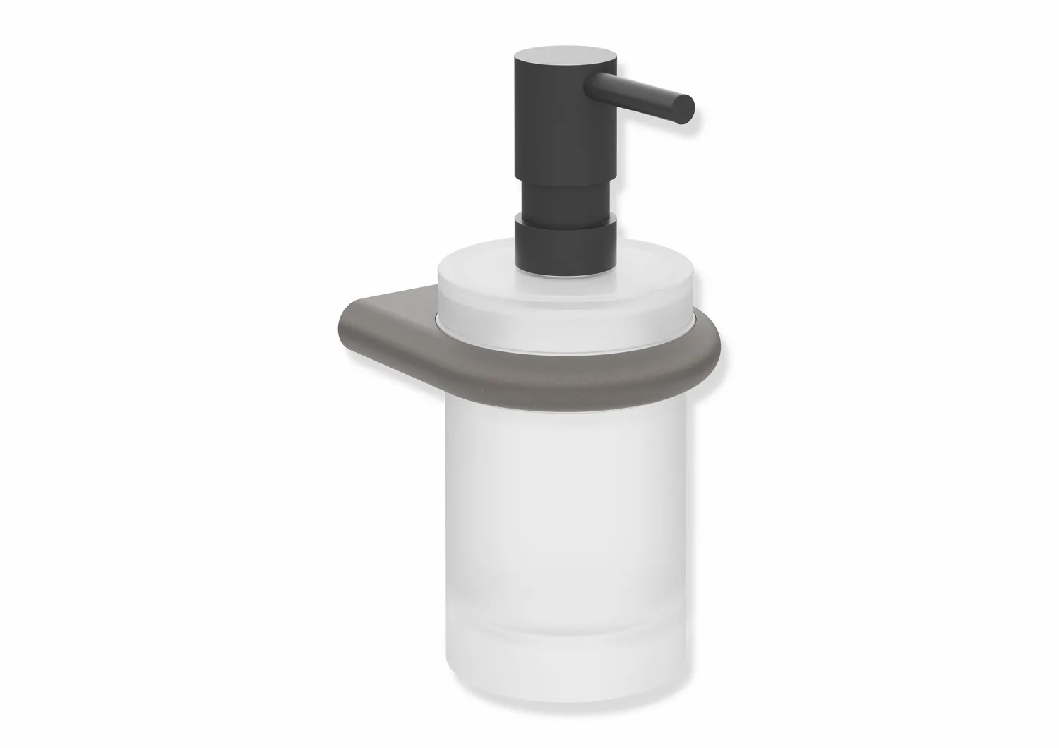 Seifenspender mit Halter, Halter aus Edelstahl, pulverbeschichtet, Seifenspender aus satiniertem Kristallglas, Pumpenkopf aus Edelstahl, pulverbeschichtet, Füllmenge ca. 200 ml, Breite 85 mm, Höhe 168 mm, Tiefe 92 mm, in Farbe DC Seifenspender mit Halter, Halter aus Edelstahl, pulverbeschichtet, Seifenspender aus satiniertem Kristallglas, Pumpenkopf aus Edelstahl, pulverbeschichtet, Füllmenge ca. 200 ml, Breite 85 mm, Höhe 168 mm, Tiefe 92 mm, in Farbe DC