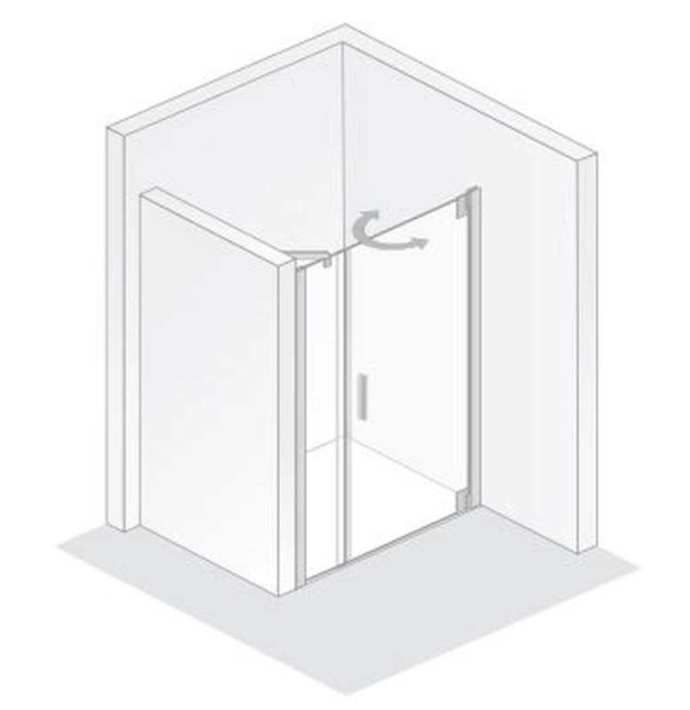 HSK Drehtür mit Nebenteil pendelbar Nische „K2P“ Glas Klar hell, Profile Chromoptik (Alu Hochglanz poliert), Scharniere nicht pendelbar, H: 2000 mm HSK Drehtür mit Nebenteil pendelbar Nische „K2P“ Glas Klar hell, Profile Chromoptik (Alu Hochglanz poliert), Scharniere nicht pendelbar, H: 2000 mm