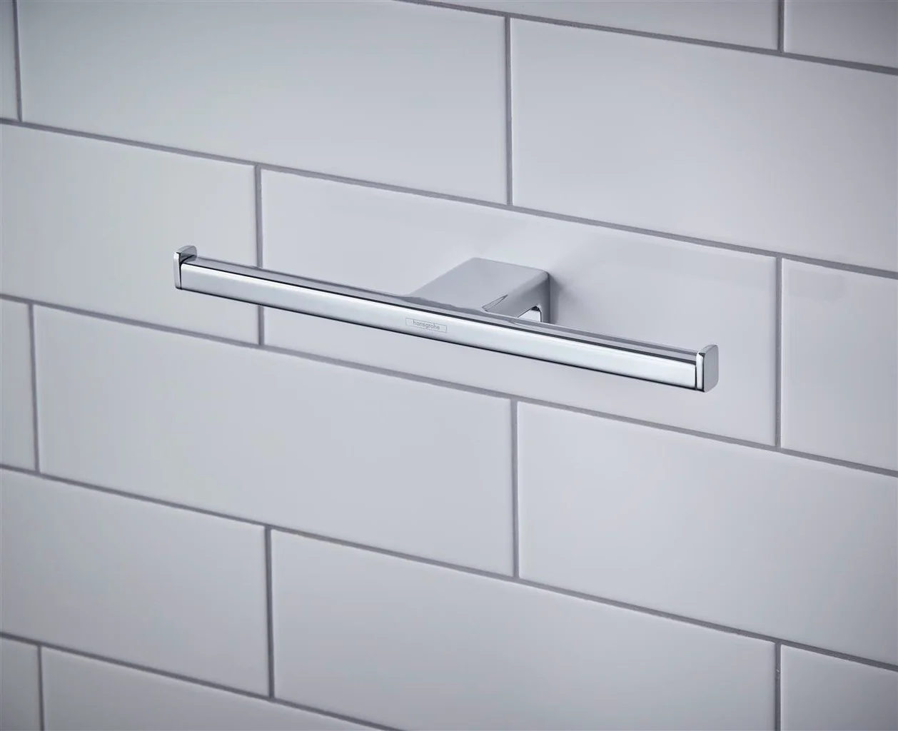 Hansgrohe AddStoris Q Doppel-Papierrollenhalter, Chrom, Wandmontage, für 2 Papierrollen