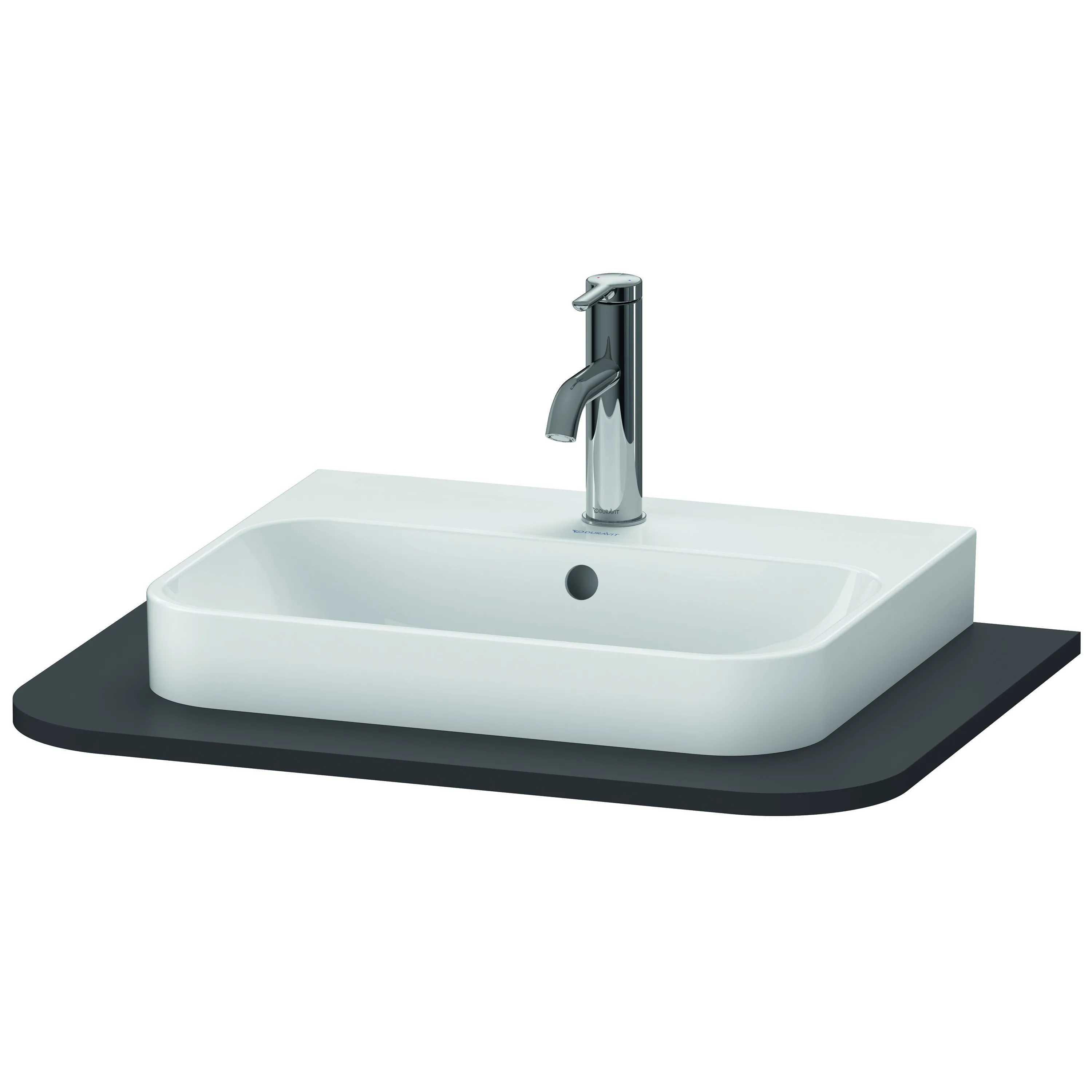 Duravit Konsole „Happy D.2 Plus“, mittig in Graphit Supermatt Duravit Konsole „Happy D.2 Plus“, mittig in Graphit Supermatt