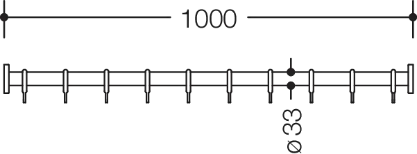 HEWI Duschvorhangstange „Serie 801“ 7 × 100 cm HEWI Duschvorhangstange „Serie 801“ 7 × 100 cm
