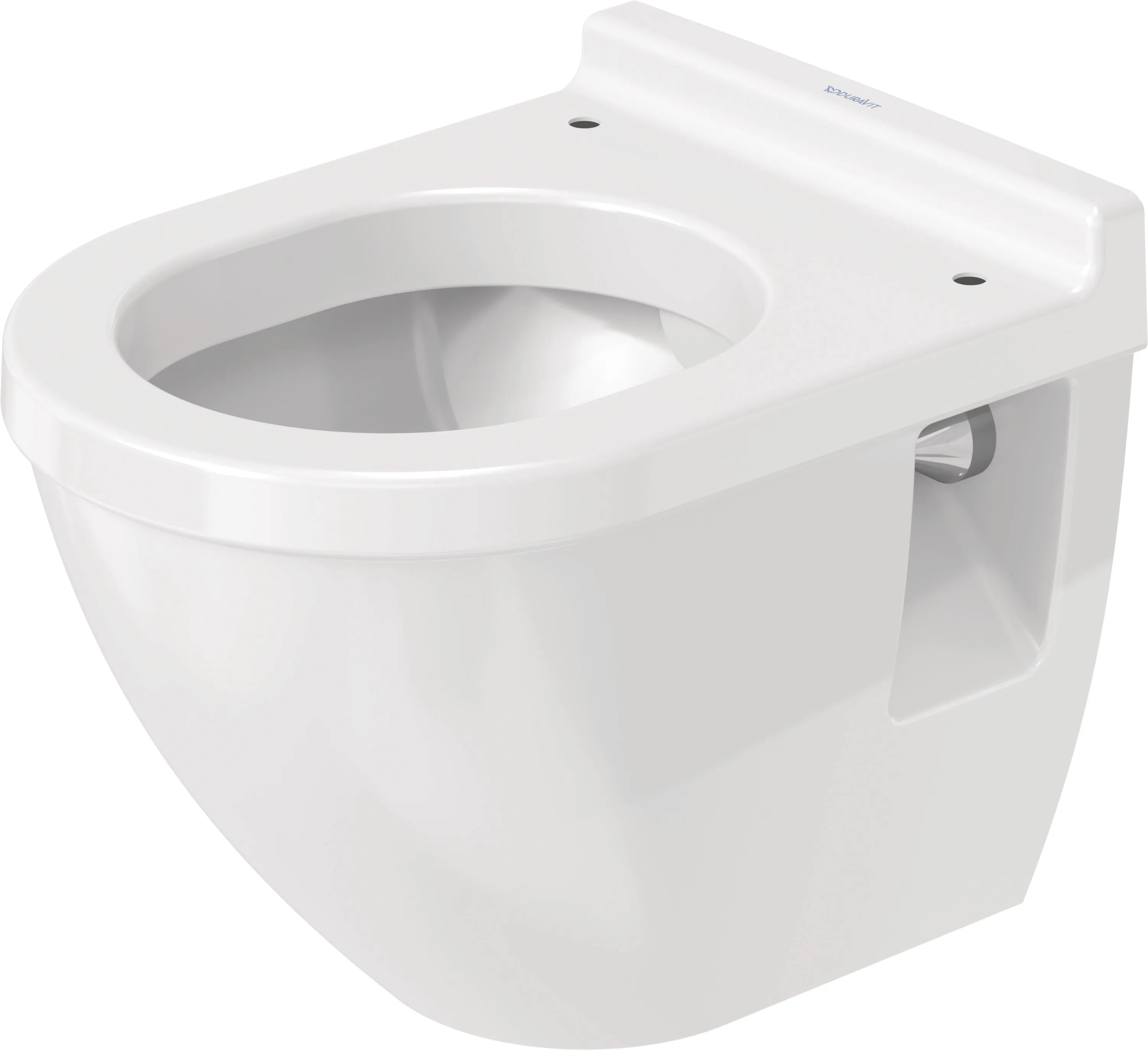 Wand-Tiefspül-WC Compact „Starck 3“ 36,5 × 35,5 × 48 cm, Befestigung sichtbar, mit Spülrand, Abgang waagerecht