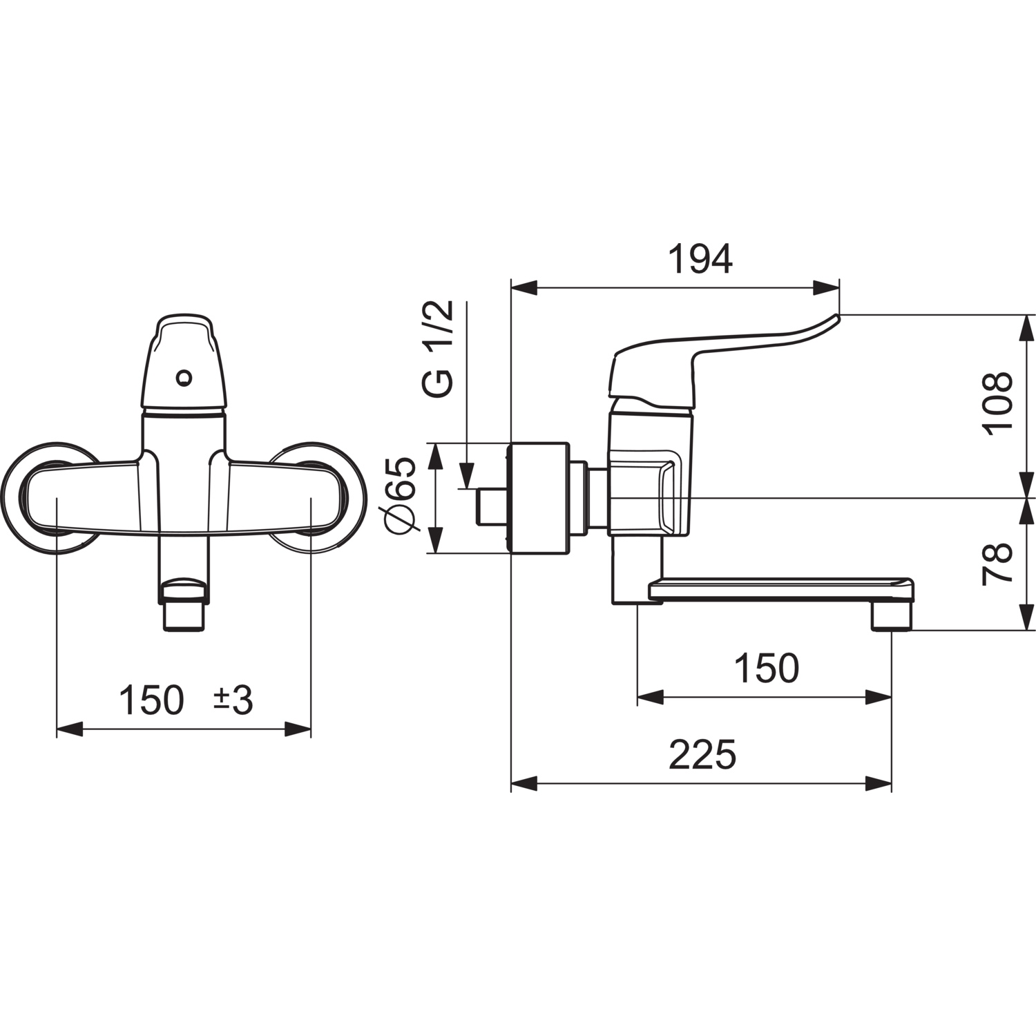 Einhand-Waschtischarmatur Bedienungshebel lang „Clinica“ Ausladung 227 mm in Chrom Einhand-Waschtischarmatur Bedienungshebel lang „Clinica“ Ausladung 227 mm in Chrom