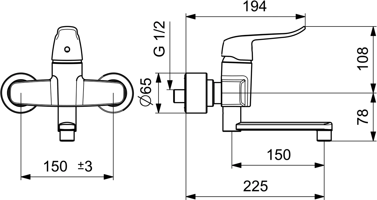HansaCLINICA EHM WT-Batt. HansaCLINICA 0151 Bed.he. lang Ausld. 227 mm DN15 chr HansaCLINICA EHM WT-Batt. HansaCLINICA 0151 Bed.he. lang Ausld. 227 mm DN15 chr