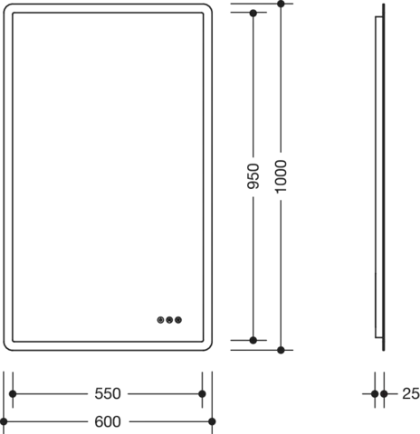 HEWI LED Lichtspiegel 600x1000mm, Floatglas, rechteckig, umlaufend mit LED-Hinterleuchtung HEWI LED Lichtspiegel 600x1000mm, Floatglas, rechteckig, umlaufend mit LED-Hinterleuchtung