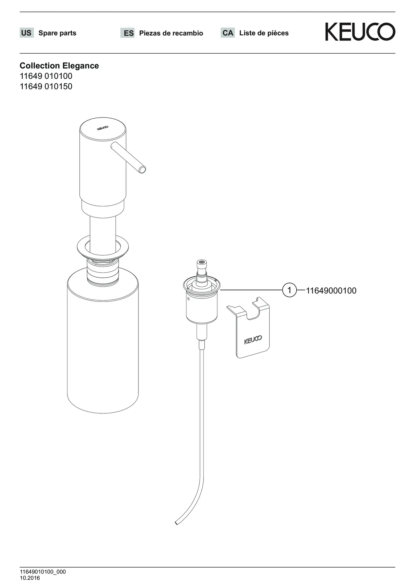Elegance 11649000100 Schaumseifenpumpe, lose zu 11649 Elegance 11649000100 Schaumseifenpumpe, lose zu 11649