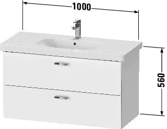 Duravit Waschtischunterschrank wandhängend „XBase“ 100 × 56 × 45,8 cm in Eiche Natur