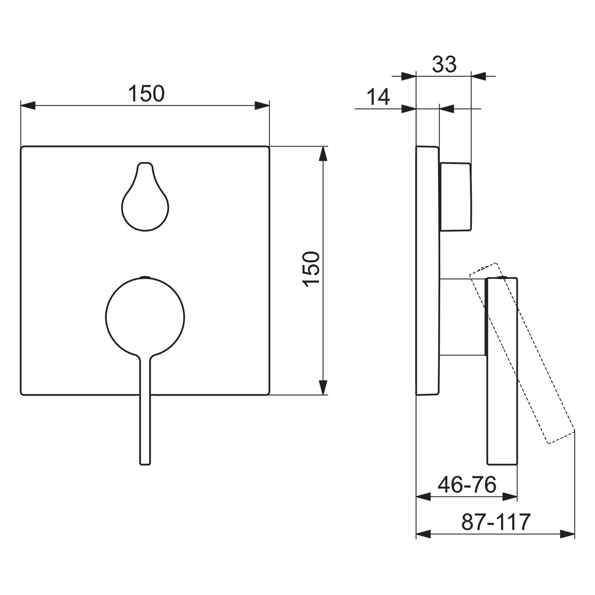 Einhebelmischer Fertigmontageset für Wanne/Brause LOFT 8760 Rosette eckig Chrom Einhebelmischer Fertigmontageset für Wanne/Brause LOFT 8760 Rosette eckig Chrom