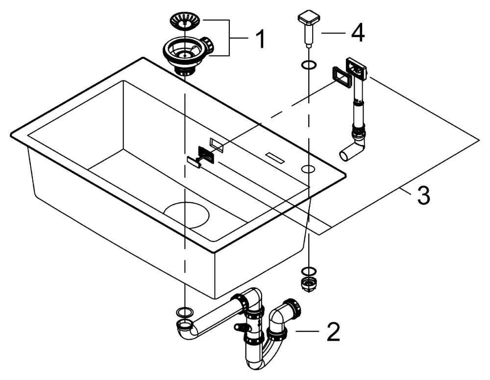 Kompositspüle K700 31652, Modell: K700 80-C 78/51 1.0, Montageart: Standard-Einbauspüle, Maße: 780 x 510 mm, 1 Becken: 720 x 370 x 220 mm, granit schwarz Kompositspüle K700 31652, Modell: K700 80-C 78/51 1.0, Montageart: Standard-Einbauspüle, Maße: 780 x 510 mm, 1 Becken: 720 x 370 x 220 mm, granit schwarz