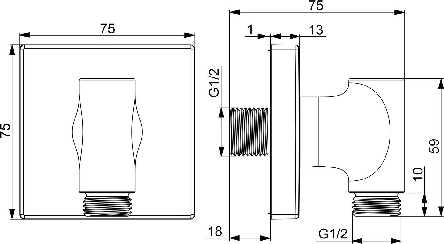 Wandanschlussbogen „Oras Group“ in Chrom Wandanschlussbogen „Oras Group“ in Chrom