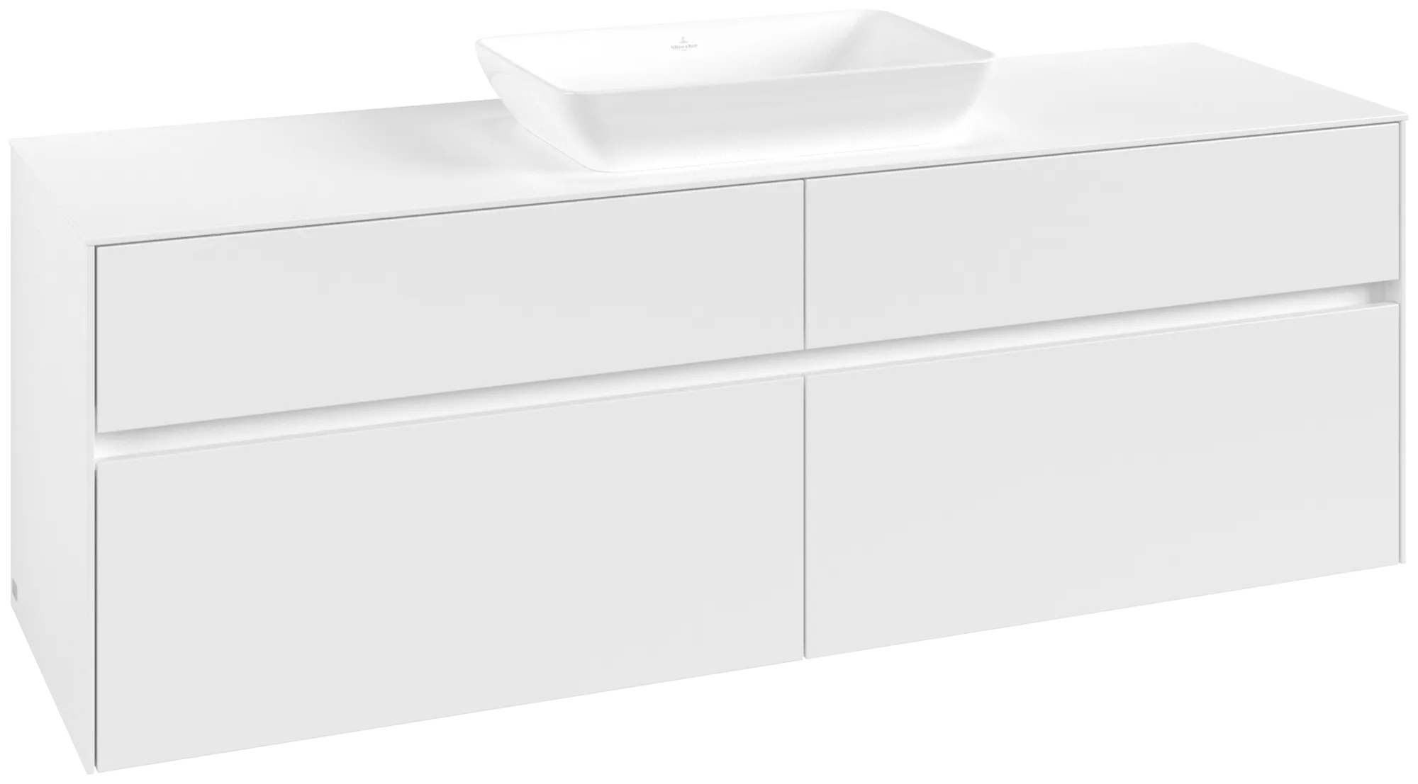 Villeroy & Boch Waschtischunterschrank „Collaro“ 1600 × 548 × 500 mm Weiß Matt, ohne Beleuchtung, für Becken mittig