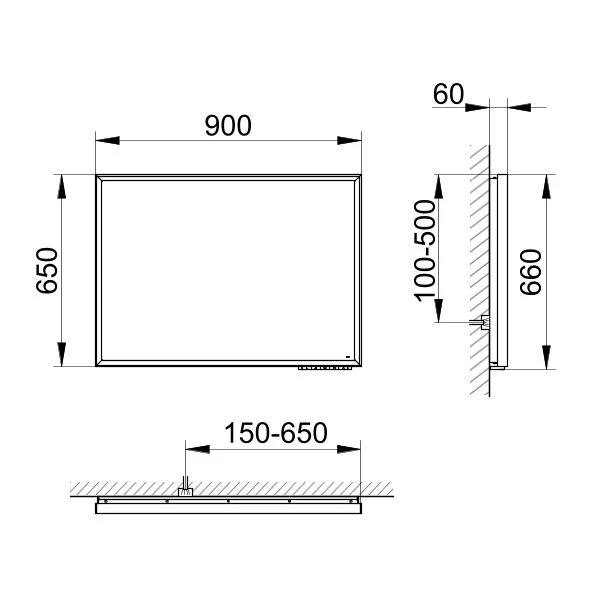 Royal Lumos 14597173000 Lichtspiegel Royal Lumos 900 × 650 × 60 mm silber-eloxiert