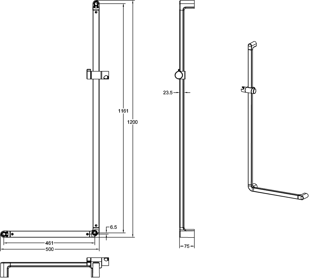 Villeroy & Boch ViCare HaltegriffDESIGN 921712, Aluminium, 500 mm Villeroy & Boch ViCare HaltegriffDESIGN 921712, Aluminium, 500 mm