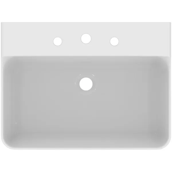 Ideal Standard Conca Waschtisch, 3 Hahnlöcher, geschliffen, weiß (Alpin), 600x450x145 mm