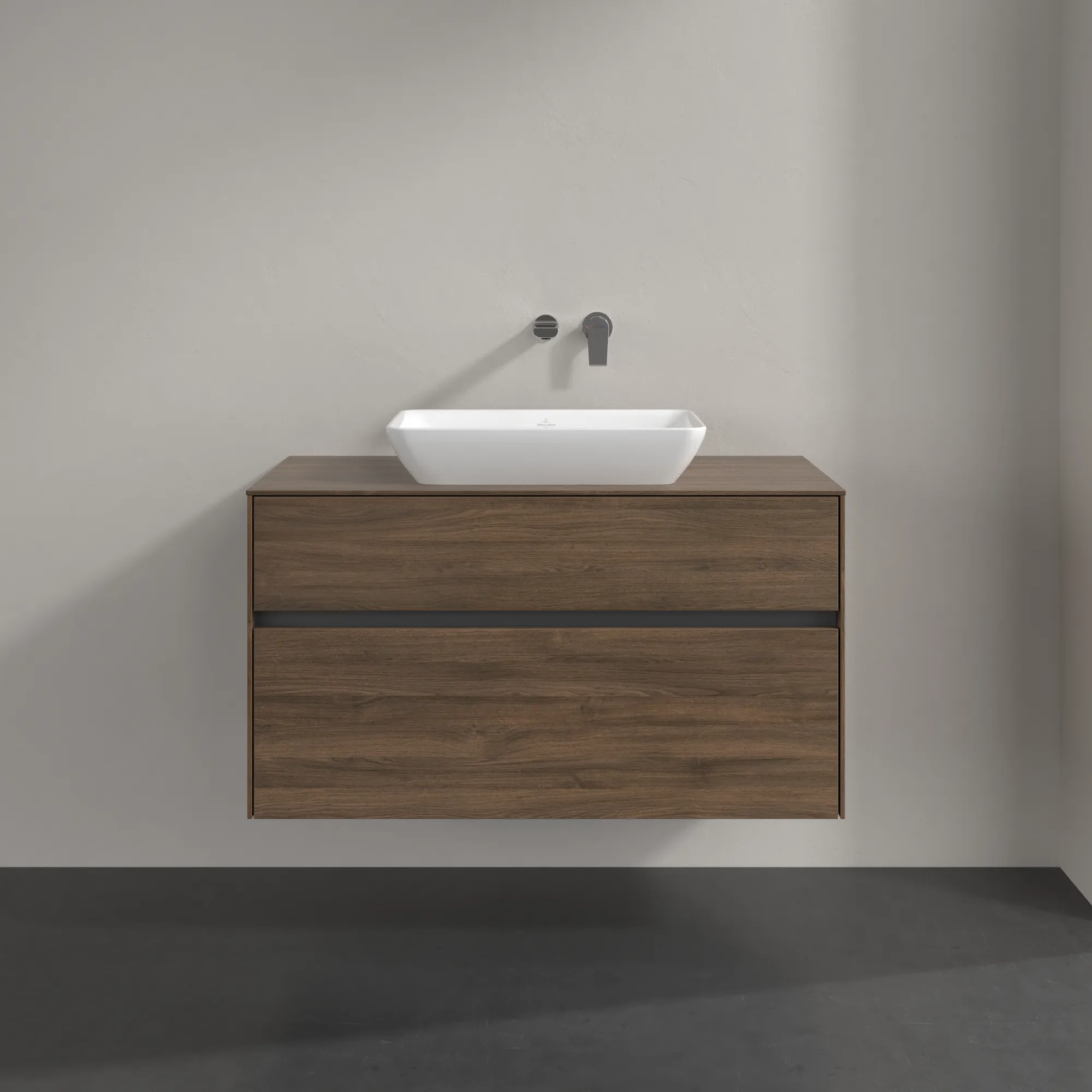 Villeroy & Boch Waschbeckenunterschrank Collaro C10900, Arizona Oak, 1000x548x500 mm, 2 Auszüge mit SoftClosing, mittiges Waschbecken Villeroy & Boch Waschbeckenunterschrank Collaro C10900, Arizona Oak, 1000x548x500 mm, 2 Auszüge mit SoftClosing, mittiges Waschbecken