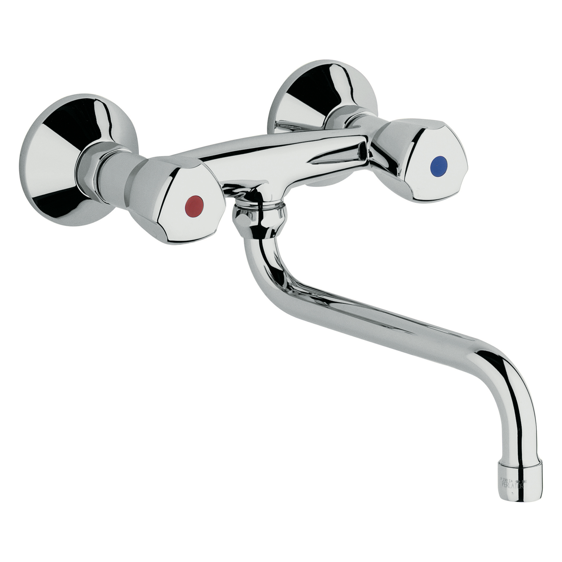 STANDARD Spültisch-Wandarmatur Auslauf 210mm Terraluxgriff metall chrom