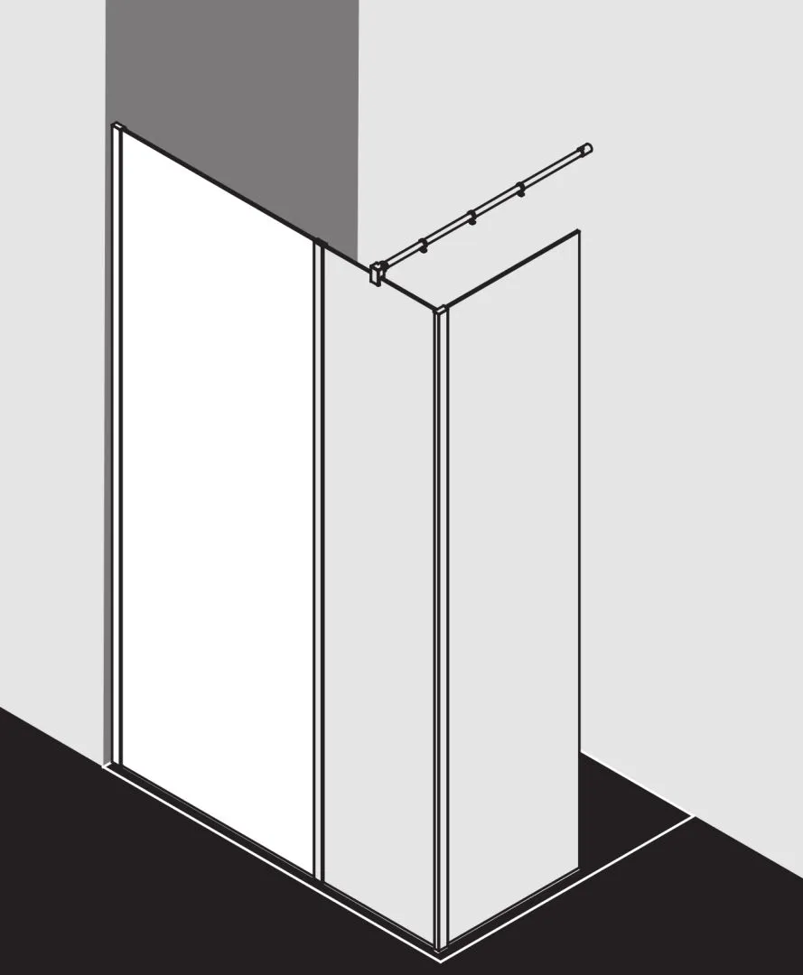 Kermi Duschdesign Walk-In-Duschkabine „WALK-IN XB“ Glas Klar Dekor Stripe 2, Profile Silber Hochglanz, BV: 780 - 800 mm WE: 785 - 805 mm H: 2000 mm