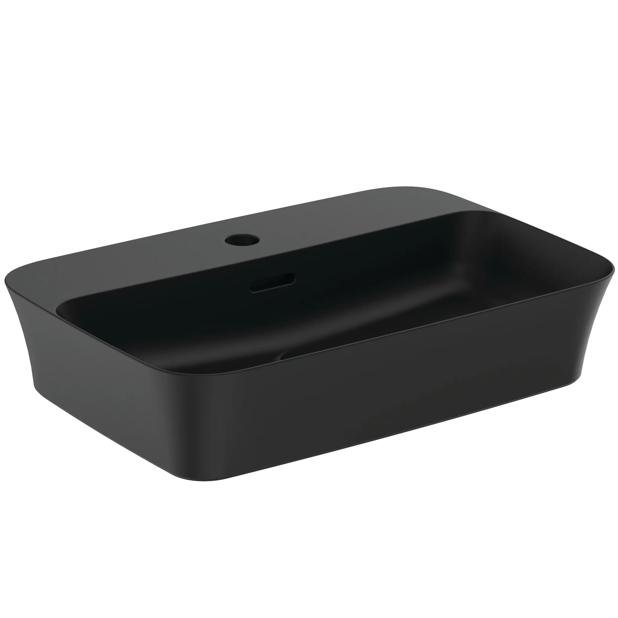 Waschbecken „Ipalyss“ 55 × 38 × 14,5 cm, Hahnlochposition mittig in Schwarz Matt