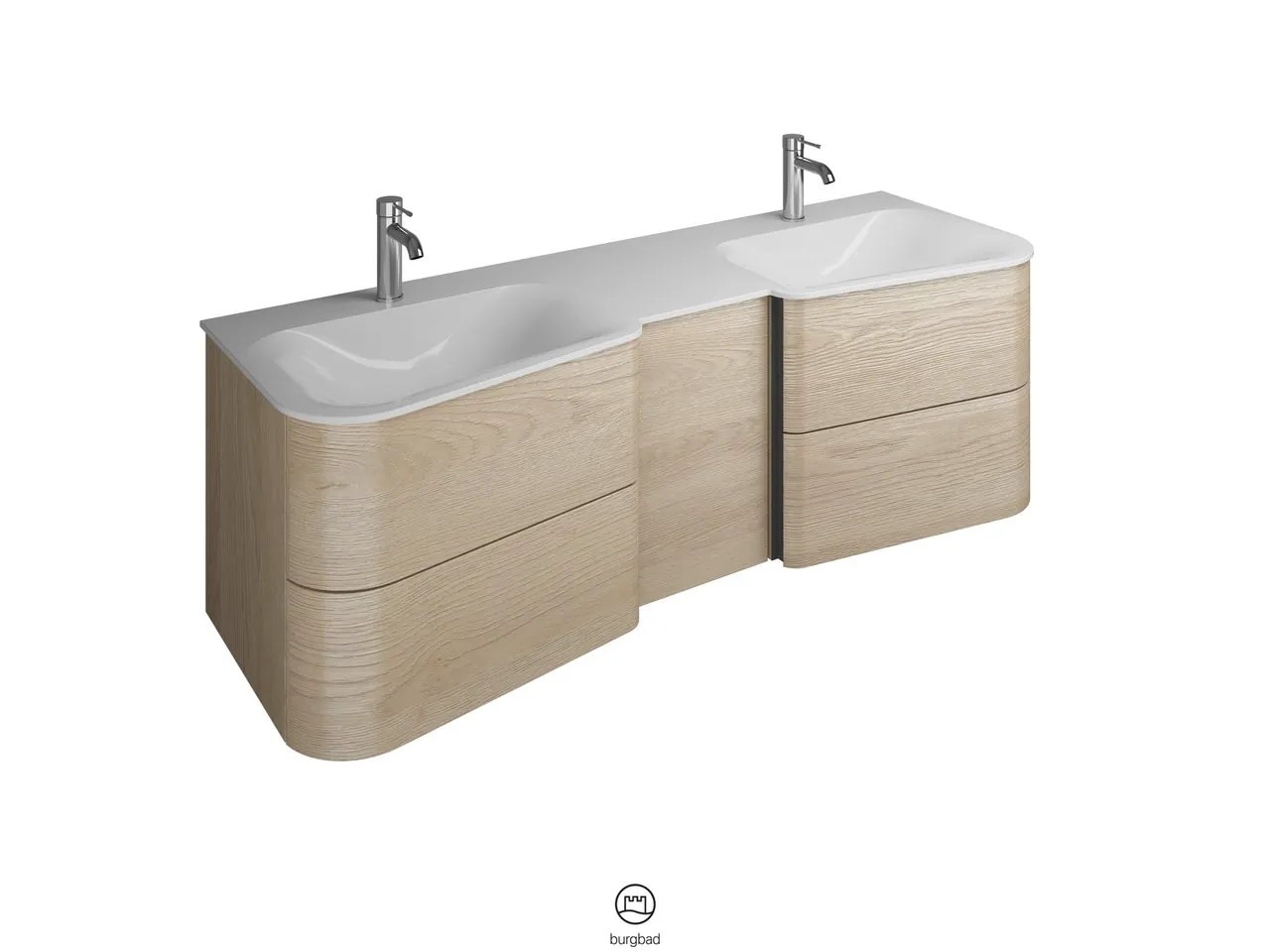 burgbad Badmöbelset „Badu“ Griffleiste, Weiß, in Weiß Matt burgbad Badmöbelset „Badu“ Griffleiste, Weiß, in Weiß Matt