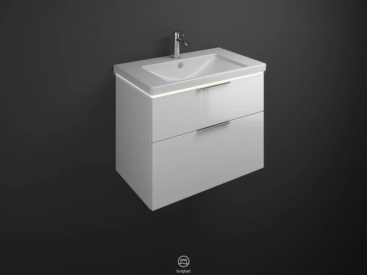 burgbad Badmöbelset Keramik-Waschtisch inkl. Waschtischunterschrank „Eqio“ 83 × 66,5 × 49 cm Griff, Schwarz Matt (230 mm), in Eiche Dekor Klassik burgbad Badmöbelset Keramik-Waschtisch inkl. Waschtischunterschrank „Eqio“ 83 × 66,5 × 49 cm Griff, Schwarz Matt (230 mm), in Eiche Dekor Klassik