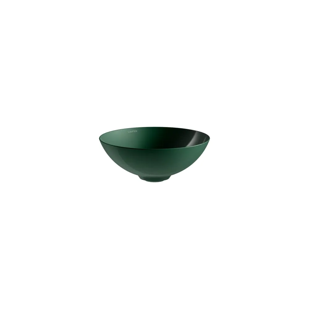 Laufen CHARACTERS Aufsatzwaschtisch, glasierter Stahl, rund, 300 x 300 x 118 mm in Deep Green