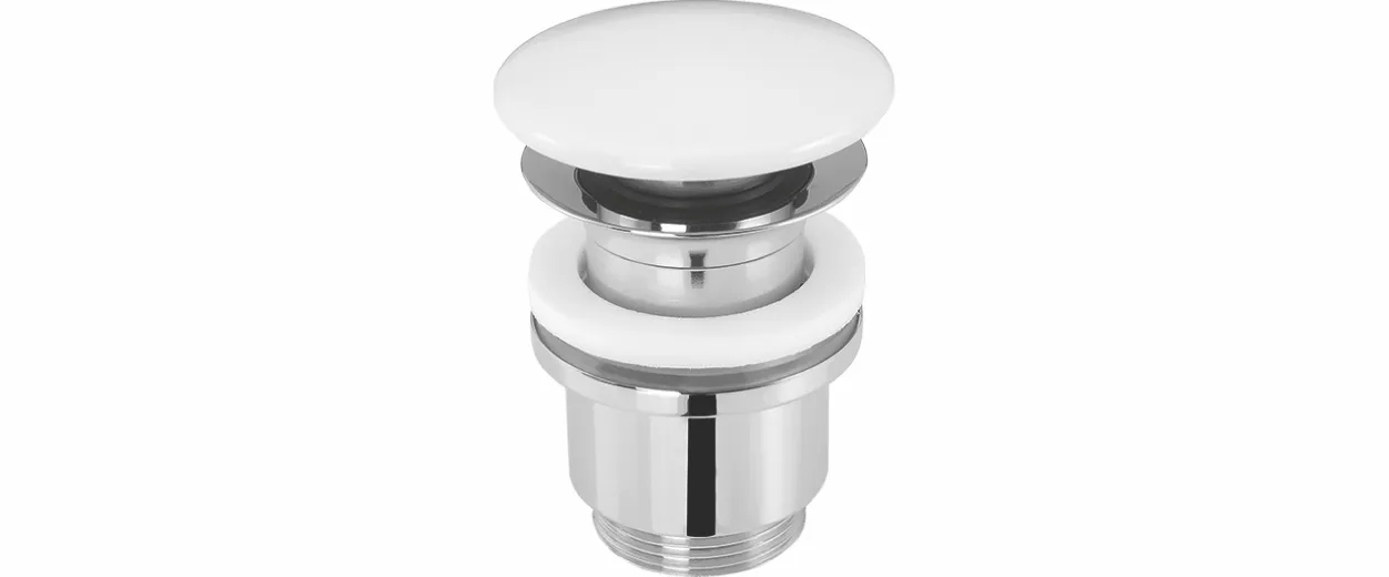 Design-Excentergarnitur 1 1/4″ MS vc mit Oberfl. St. Alpin weiß 72mm, n. verschl.