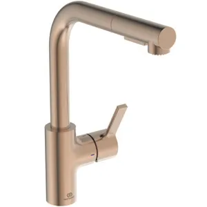 Küchenarmatur Gusto Ausladung 235mm L-Auslauf 2F-Brause Brushed Gold Küchenarmatur Gusto Ausladung 235mm L-Auslauf 2F-Brause Brushed Gold