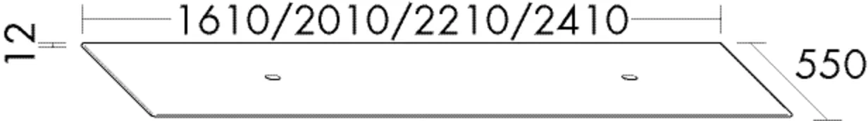 Konsolenplatte Feinstein, Konsolenplatte doppel;2 Beckenausschnitte, Tiefe: 550 mm, Breite: 2010 mm, Höhe: 12 mm Konsolenplatte Feinstein, Konsolenplatte doppel;2 Beckenausschnitte, Tiefe: 550 mm, Breite: 2010 mm, Höhe: 12 mm