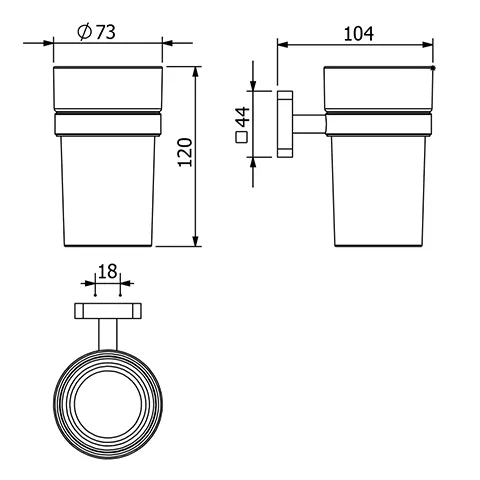 Kludi VELA S Glashalter Stainless Brushed Nickel PVD Kludi VELA S Glashalter Stainless Brushed Nickel PVD