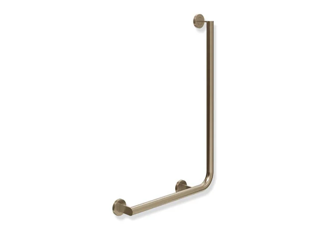HEWI Winkelgriff System 900, Edelstahl PVD Bronze gebürstet, waagerecht 500 mm x senkrecht 750 mm, D 32 mm, links HEWI Winkelgriff System 900, Edelstahl PVD Bronze gebürstet, waagerecht 500 mm x senkrecht 750 mm, D 32 mm, links
