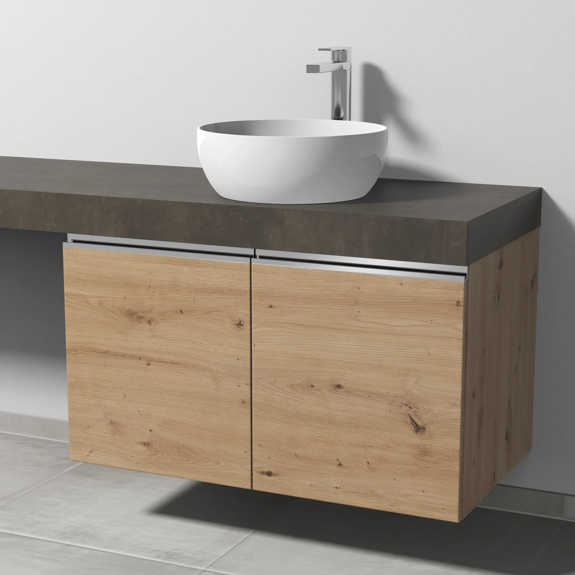 Sanipa Waschtischunterschrank „2morrow“ 900 × 510 × 520 mm in Eiche Natural-Touch
