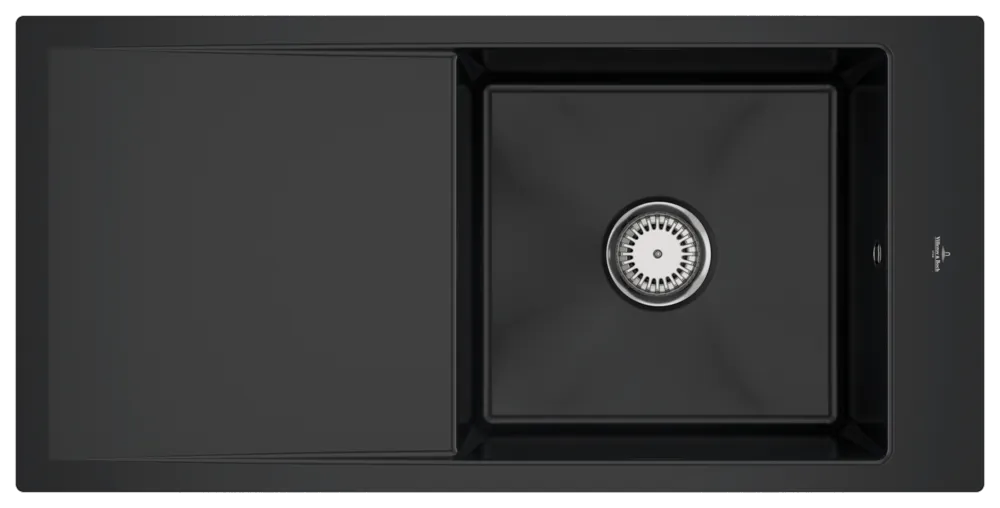 Villeroy & Boch flächenbündiges Küchenspülbecken „Timeline“ 60 flat 965 × 475 × 220 mm in Pure Black