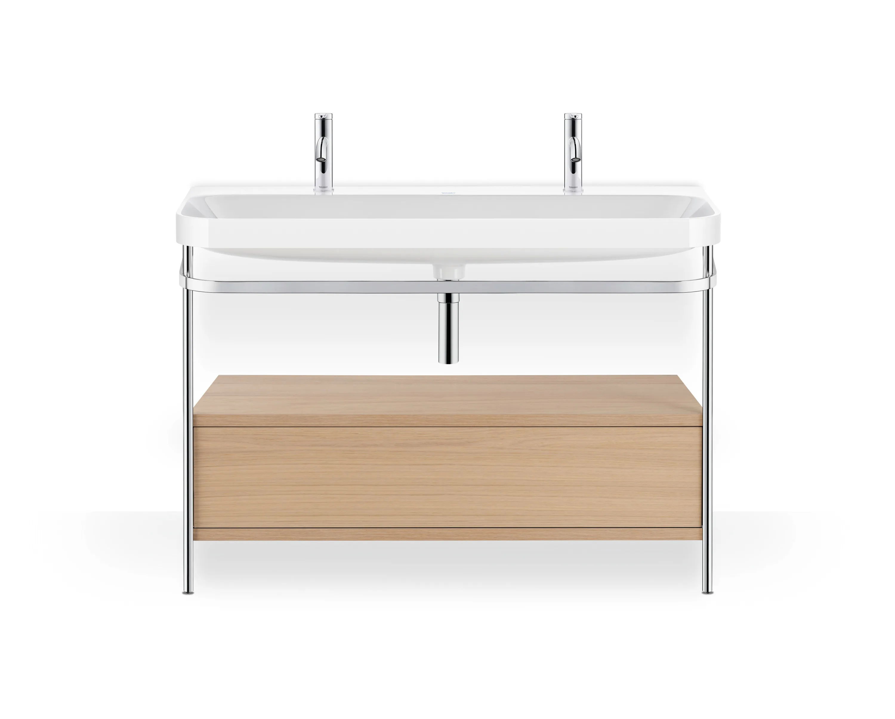 Duravit Waschtischunterschrank c-shaped Set mit Metallkonsole und Schubkasten „Happy D.2 Plus“ 117,5 × 85 × 49 cm