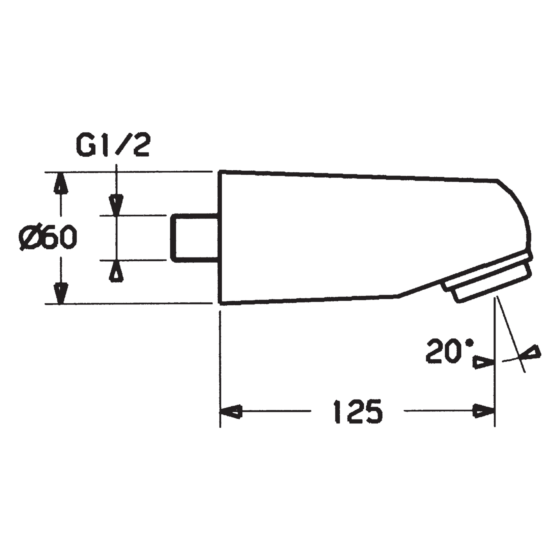 HA Kopfbrause HANSAJET 0486 1-strahlig Ausladung 125 mm DN15 Chrom