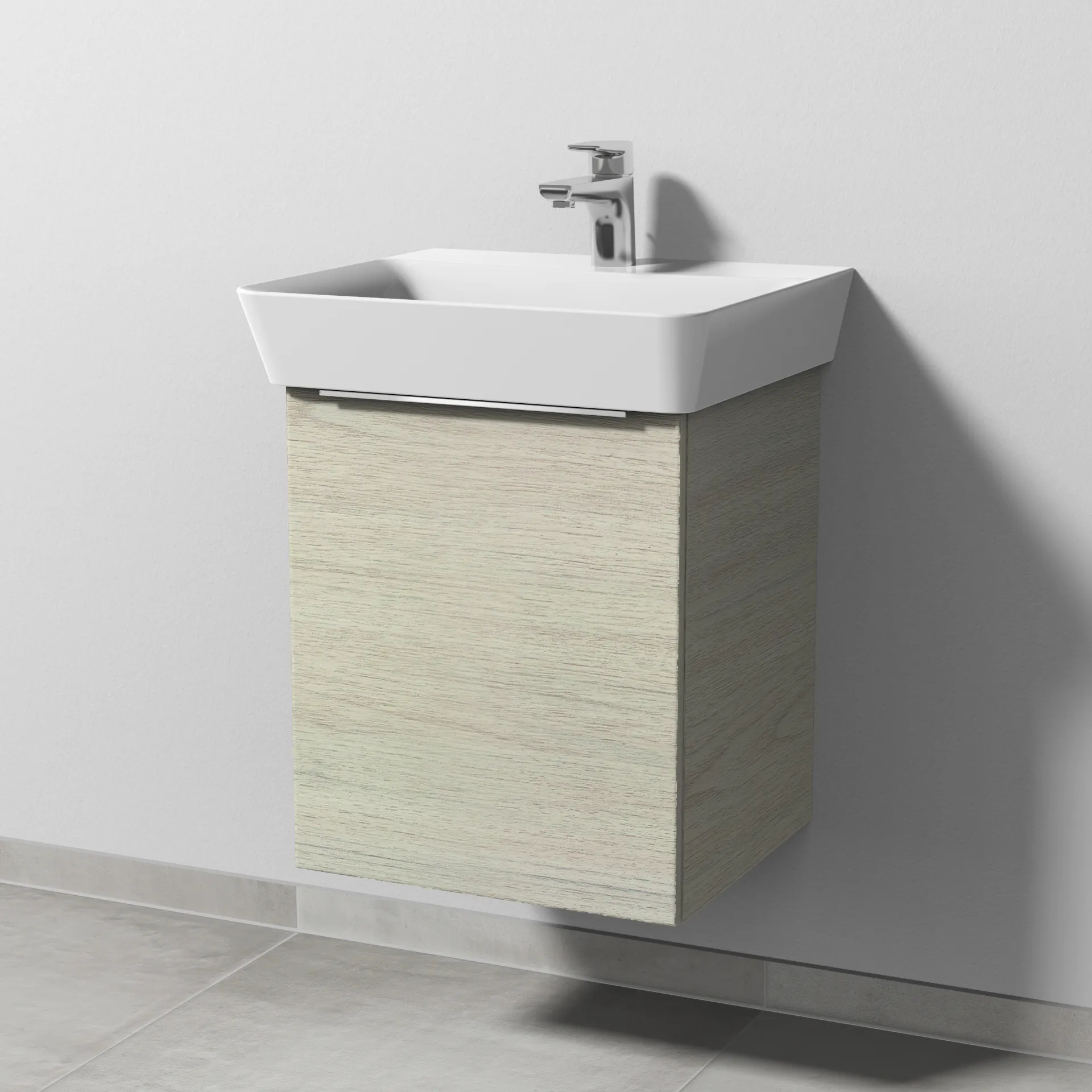 Sanipa Waschtischunterschrank „3way“ 430 × 513 × 392 mm in White Oak, Anschlag links Sanipa Waschtischunterschrank „3way“ 430 × 513 × 392 mm in White Oak, Anschlag links