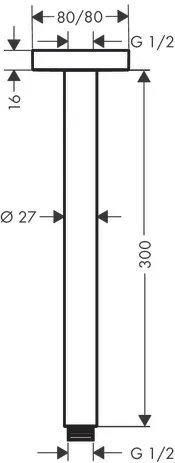 Hansgrohe Deckenanschluss E DN15 300mm chrom Hansgrohe Deckenanschluss E DN15 300mm chrom